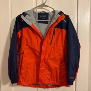 L.L. Bean Kids Vibrant Orange and Navy Raincoat